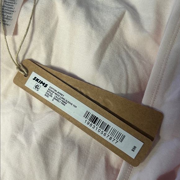 SKIMS Cotton Jersey Scoop Neck Long Sleeve Top NWT - Picture 3 of 3